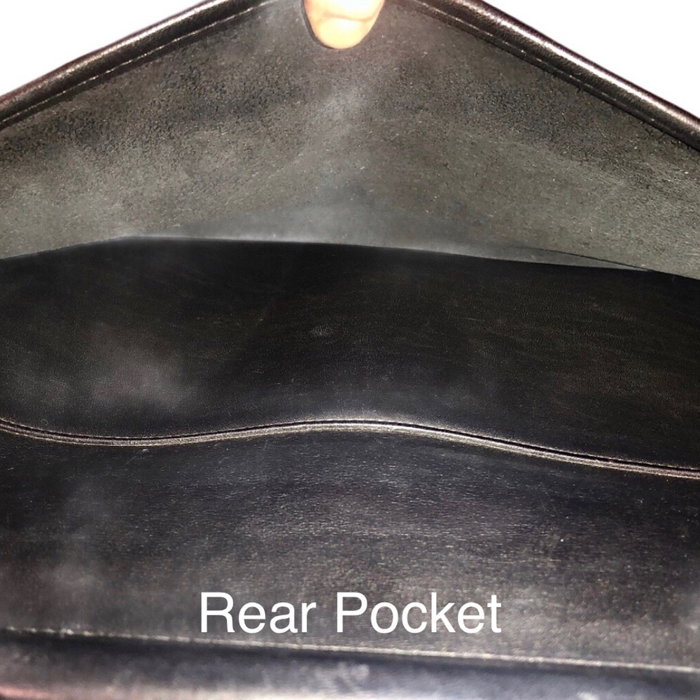 Vintage COACH Kensington Black Leather Briefcase with Dual Front Pockets Strap - Picture 11 of 15